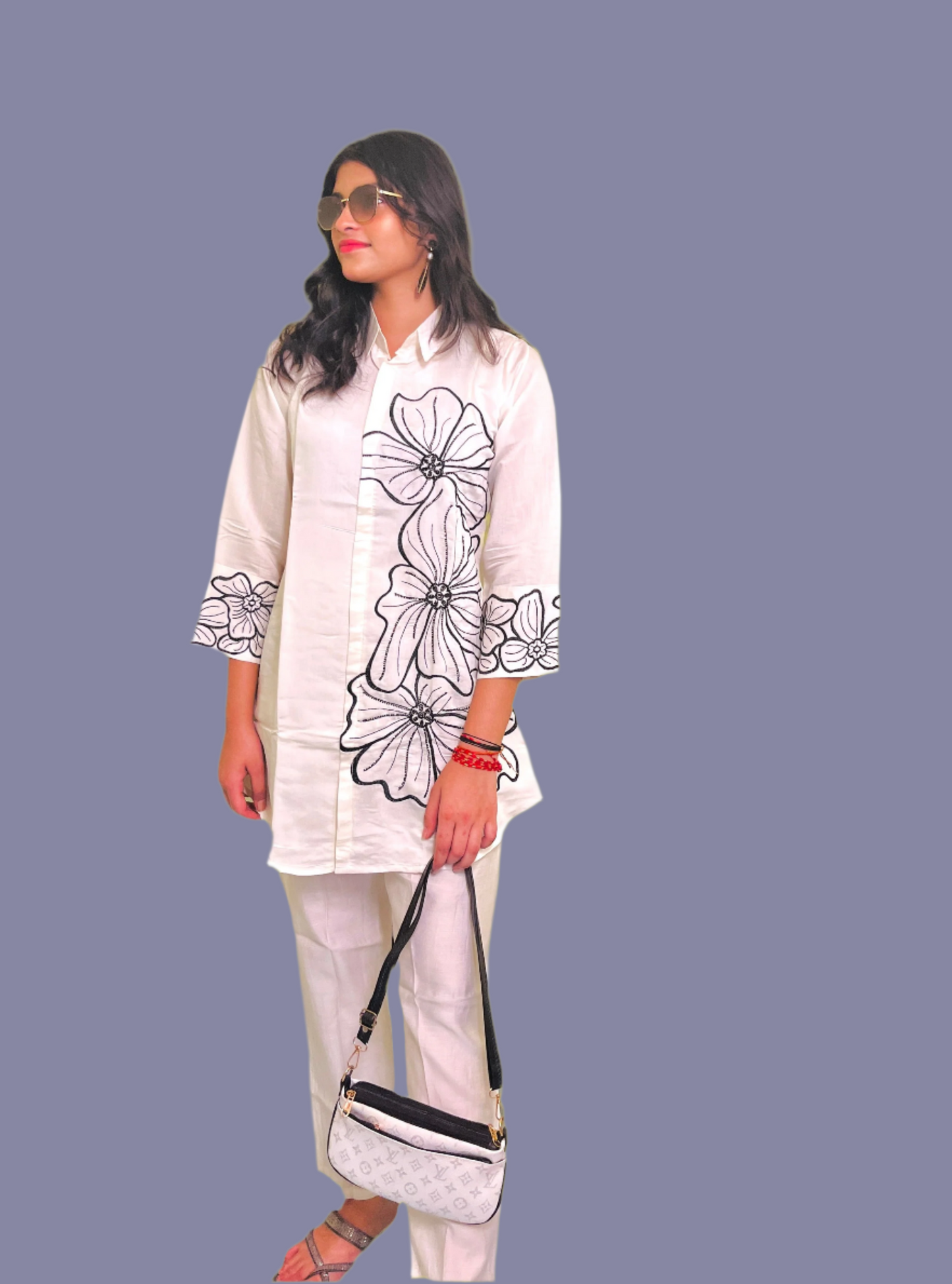 Aira Fashion White & Black Cord Set – Chic & Contemporary