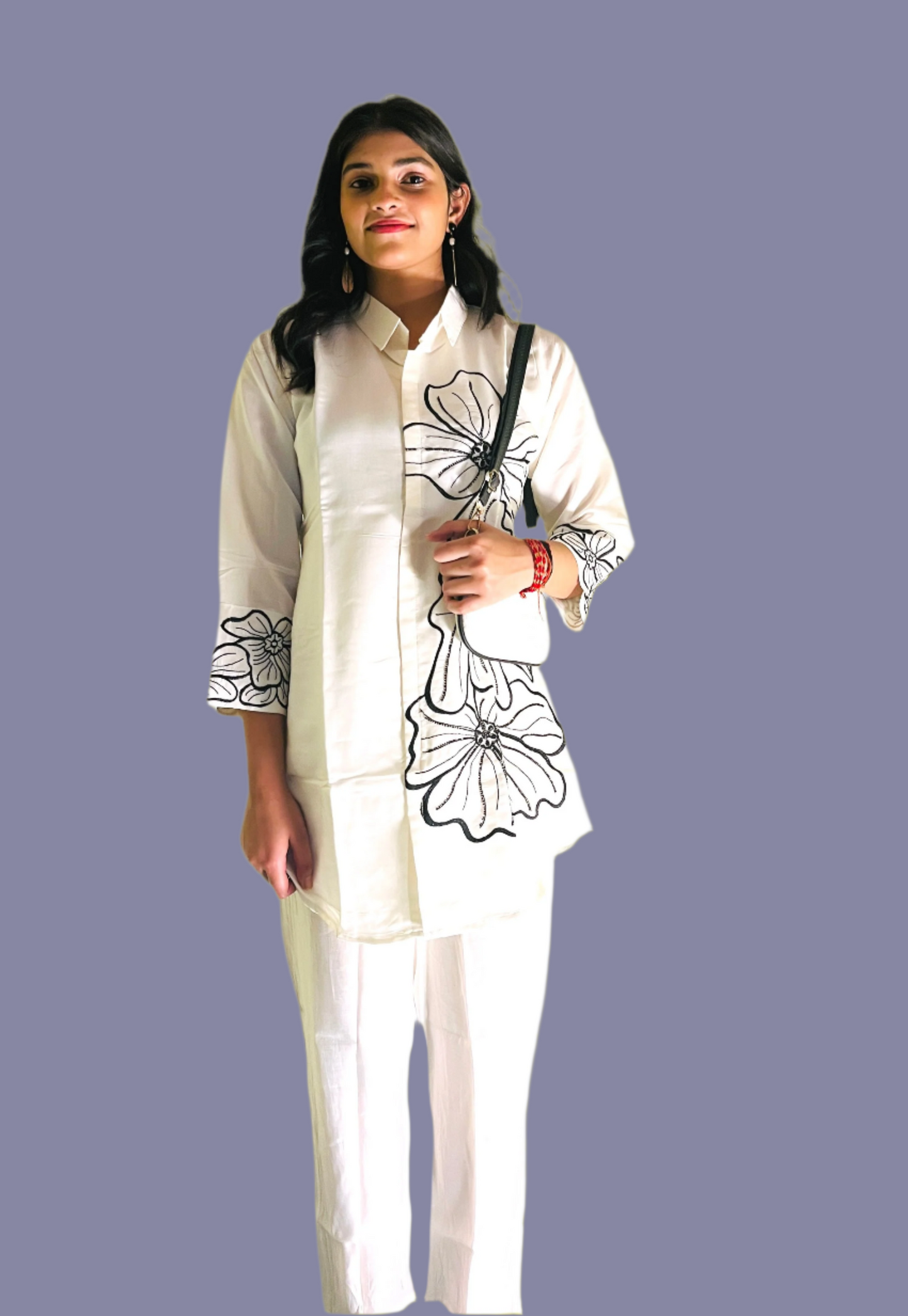 Aira Fashion White & Black Cord Set – Chic & Contemporary